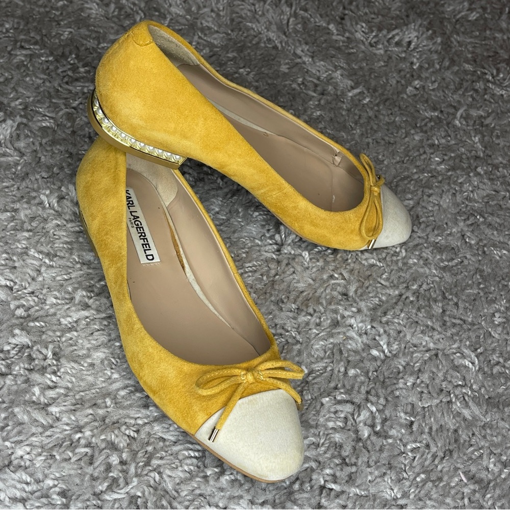 Karl Lagerfeld Yellow and Cream Women's Shoes - Picture 2 of 9